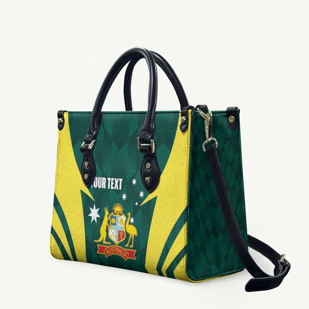 Australia Cricket Custom Leather Bag Go Aussie Dynamic Green - Aussie Hoodie