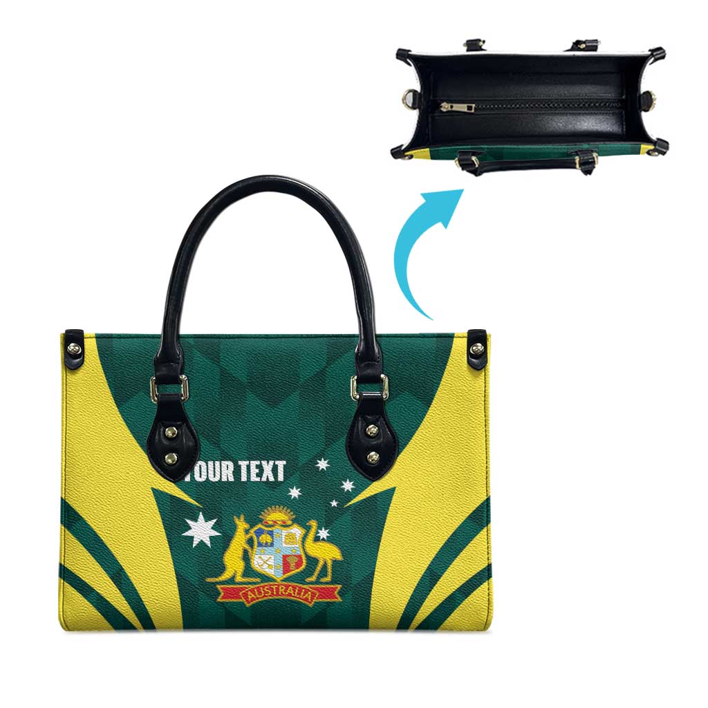 Australia Cricket Custom Leather Bag Go Aussie Dynamic Green - Aussie Hoodie