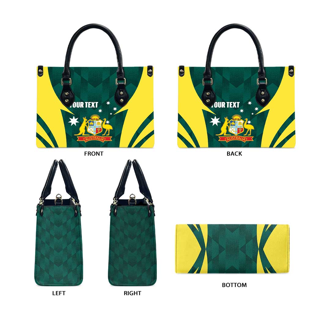 Australia Cricket Custom Leather Bag Go Aussie Dynamic Green - Aussie Hoodie