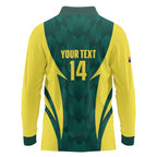 Australia Cricket Custom Long Sleeve Polo Shirt Go Aussie Dynamic Green - Aussie Hoodie