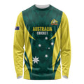 Australia Cricket Custom Long Sleeve Shirt Go Aussie Dynamic Green - Aussie Hoodie