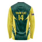 Australia Cricket Custom Long Sleeve Shirt Go Aussie Dynamic Green - Aussie Hoodie