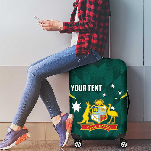 Australia Cricket Custom Luggage Cover Go Aussie Dynamic Green - Aussie Hoodie