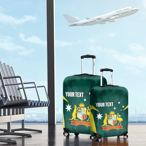 Australia Cricket Custom Luggage Cover Go Aussie Dynamic Green - Aussie Hoodie