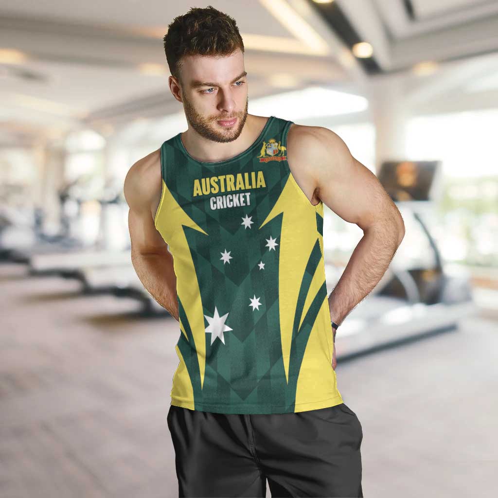 Australia Cricket Custom Men Tank Top Go Aussie Dynamic Green - Aussie Hoodie