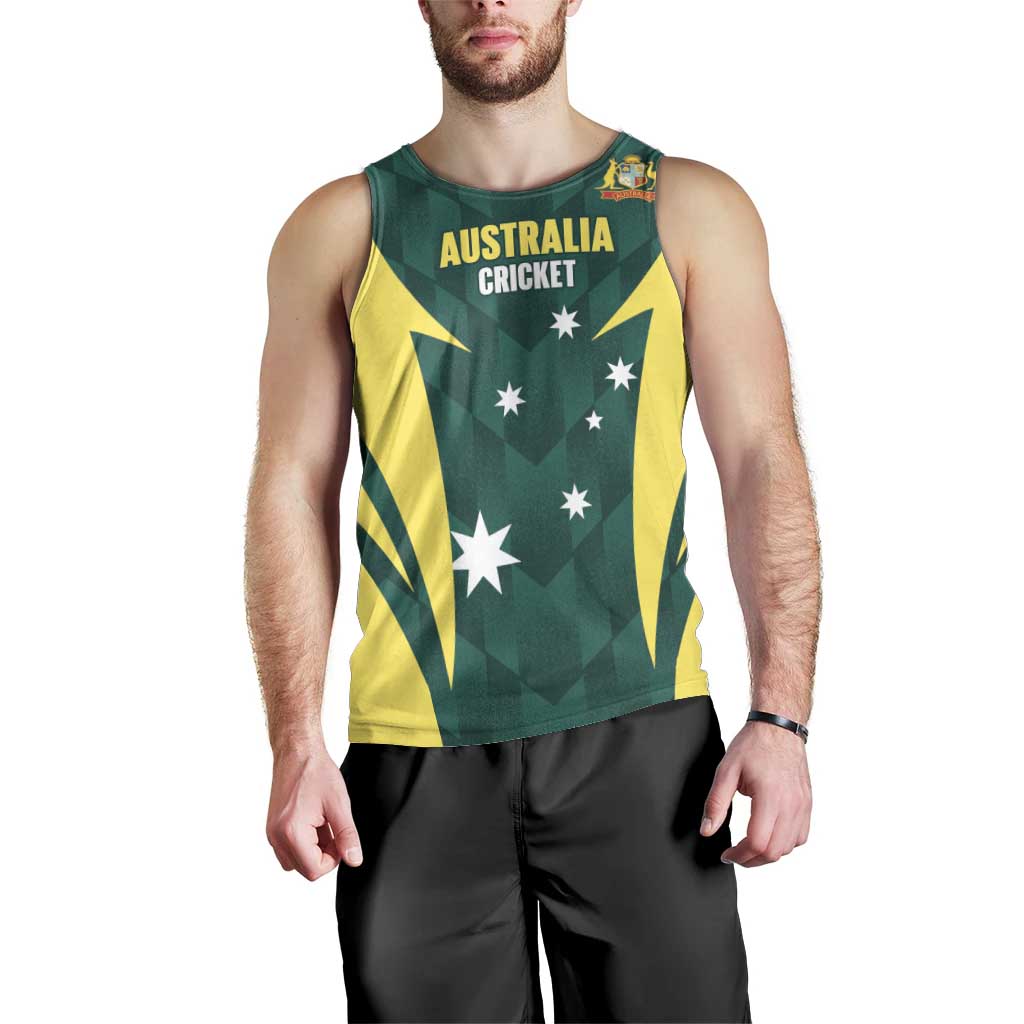 Australia Cricket Custom Men Tank Top Go Aussie Dynamic Green - Aussie Hoodie