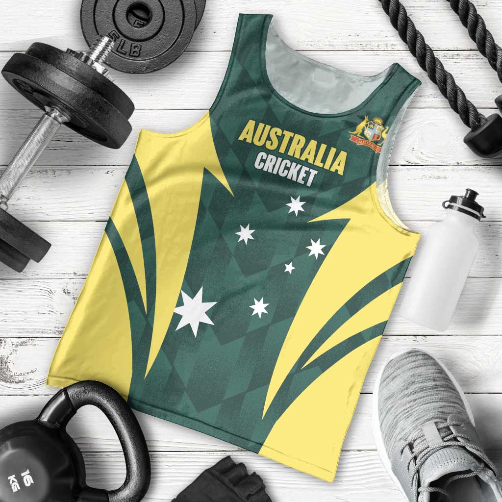 Australia Cricket Custom Men Tank Top Go Aussie Dynamic Green - Aussie Hoodie