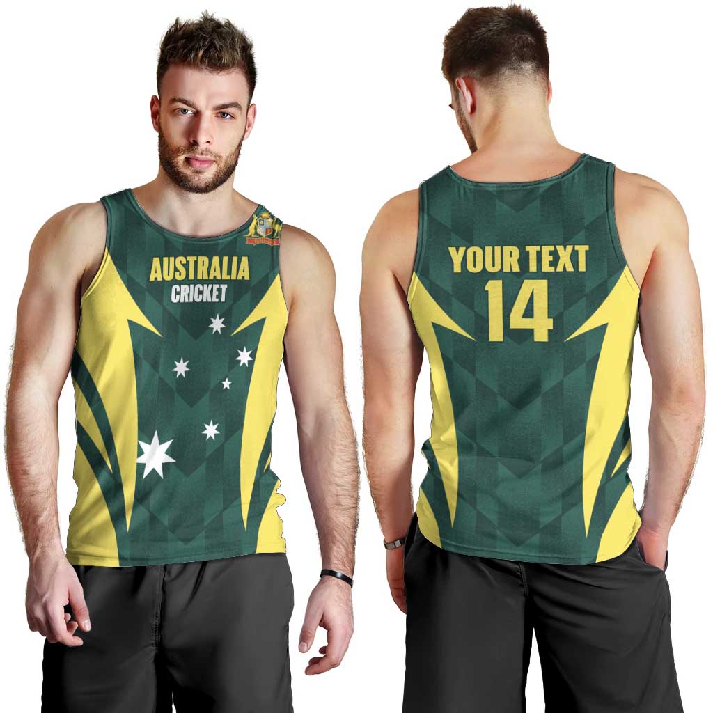 Australia Cricket Custom Men Tank Top Go Aussie Dynamic Green - Aussie Hoodie