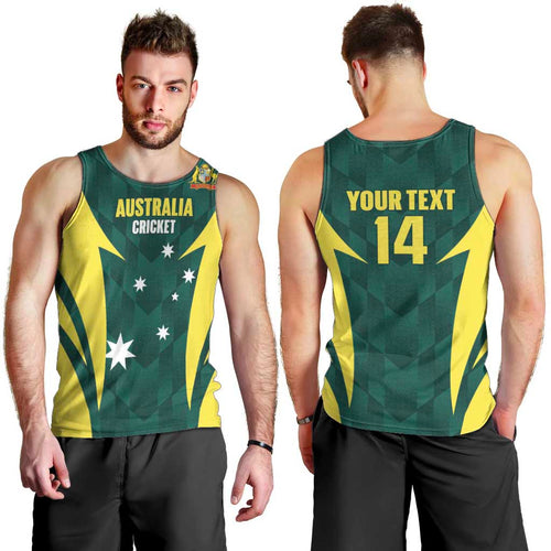 Australia Cricket Custom Men Tank Top Go Aussie Dynamic Green - Aussie Hoodie