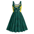 Australia Cricket Custom Midi Dress Go Aussie Dynamic Green - Aussie Hoodie