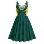 Australia Cricket Custom Midi Dress Go Aussie Dynamic Green - Aussie Hoodie