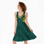 Australia Cricket Custom Midi Dress Go Aussie Dynamic Green - Aussie Hoodie