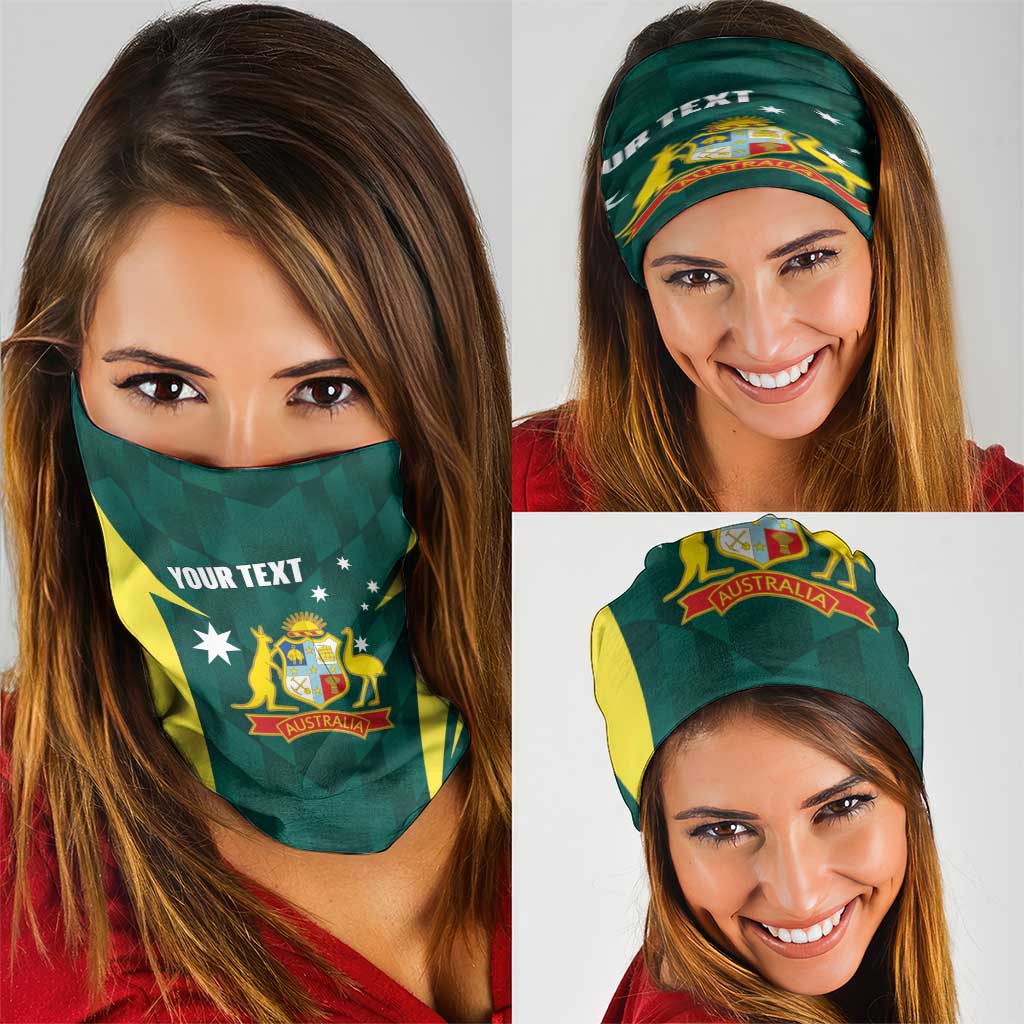Australia Cricket Custom Neck Gaiter Go Aussie Dynamic Green - Aussie Hoodie