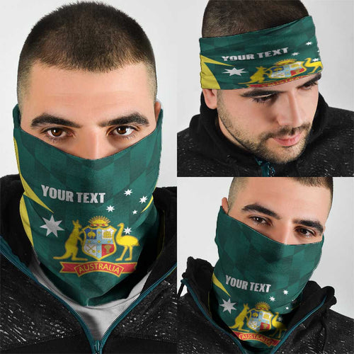 Australia Cricket Custom Neck Gaiter Go Aussie Dynamic Green - Aussie Hoodie