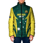 Australia Cricket Custom Padded Jacket Go Aussie Dynamic Green - Aussie Hoodie