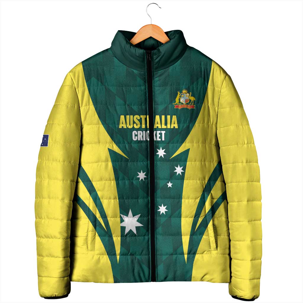 Australia Cricket Custom Padded Jacket Go Aussie Dynamic Green - Aussie Hoodie