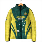 Australia Cricket Custom Padded Jacket Go Aussie Dynamic Green - Aussie Hoodie
