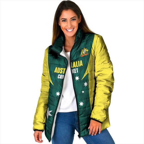 Australia Cricket Custom Padded Jacket Go Aussie Dynamic Green - Aussie Hoodie
