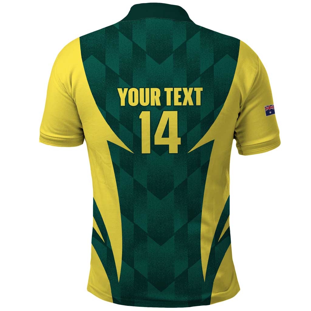 Australia Cricket Custom Polo Shirt Go Aussie Dynamic Green - Aussie Hoodie