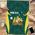Australia Cricket Custom Puzzle Go Aussie Dynamic Green - Aussie Hoodie