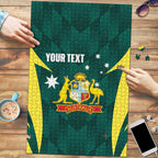Australia Cricket Custom Puzzle Go Aussie Dynamic Green - Aussie Hoodie