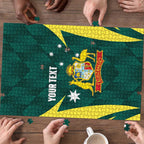 Australia Cricket Custom Puzzle Go Aussie Dynamic Green - Aussie Hoodie