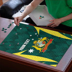 Australia Cricket Custom Puzzle Go Aussie Dynamic Green - Aussie Hoodie