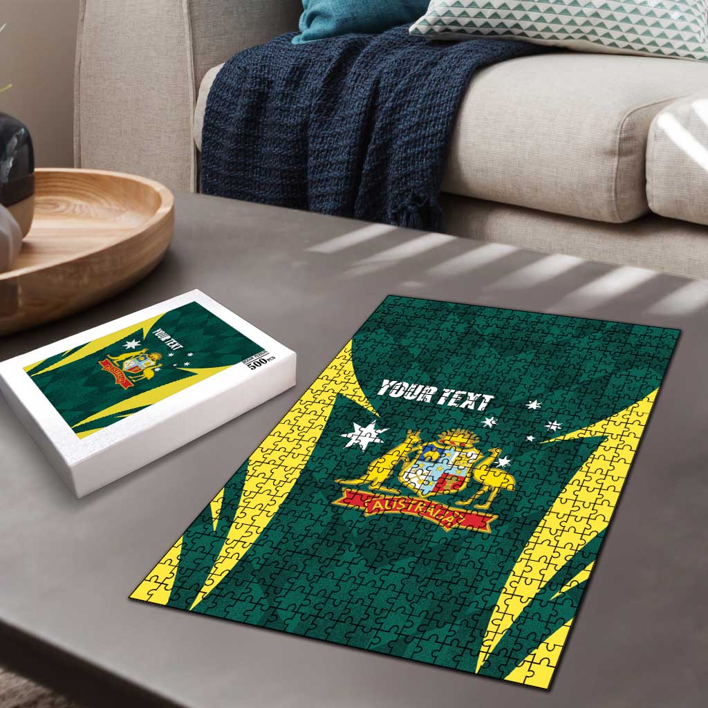 Australia Cricket Custom Puzzle Go Aussie Dynamic Green - Aussie Hoodie