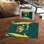 Australia Cricket Custom Puzzle Go Aussie Dynamic Green - Aussie Hoodie