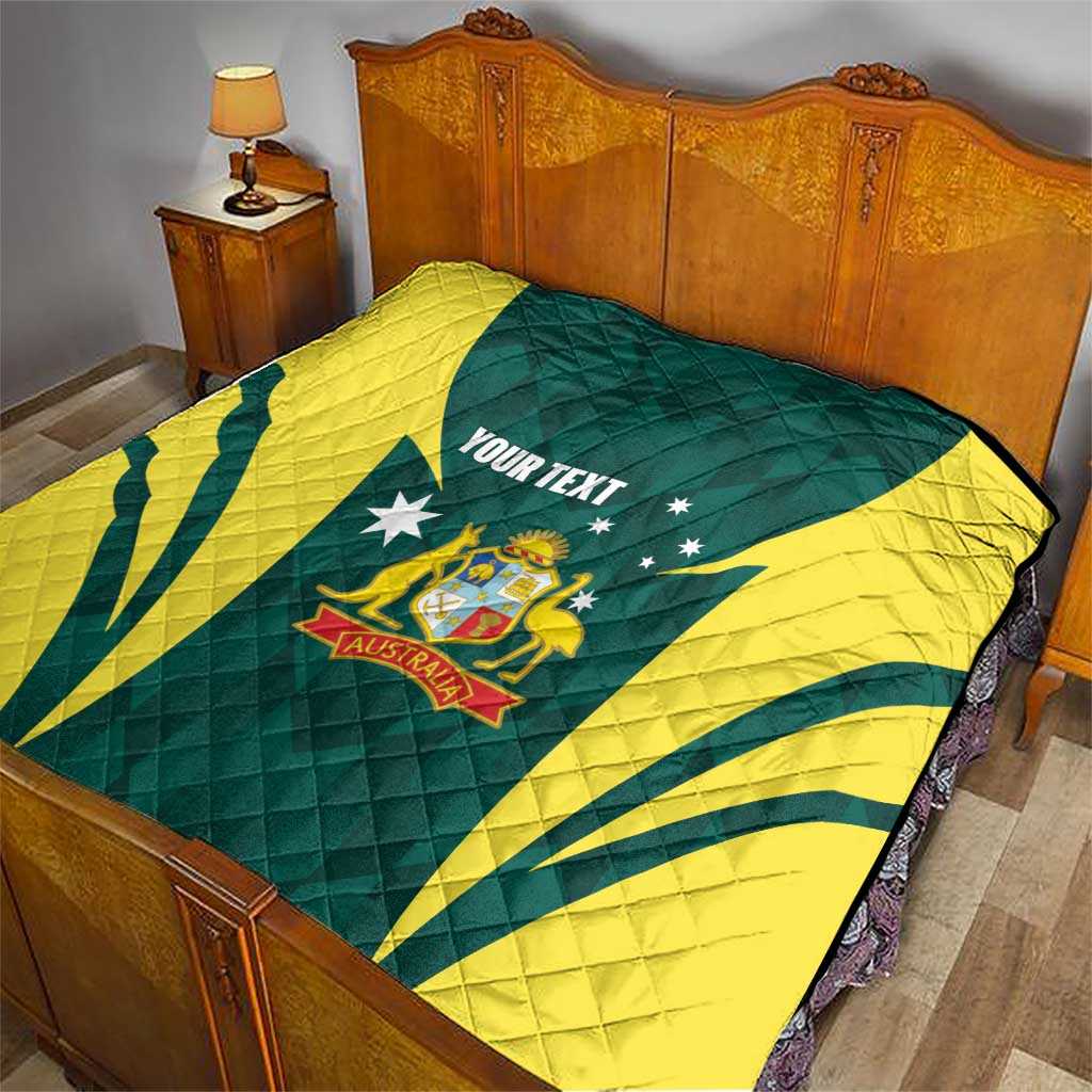 Australia Cricket Custom Quilt Go Aussie Dynamic Green - Aussie Hoodie
