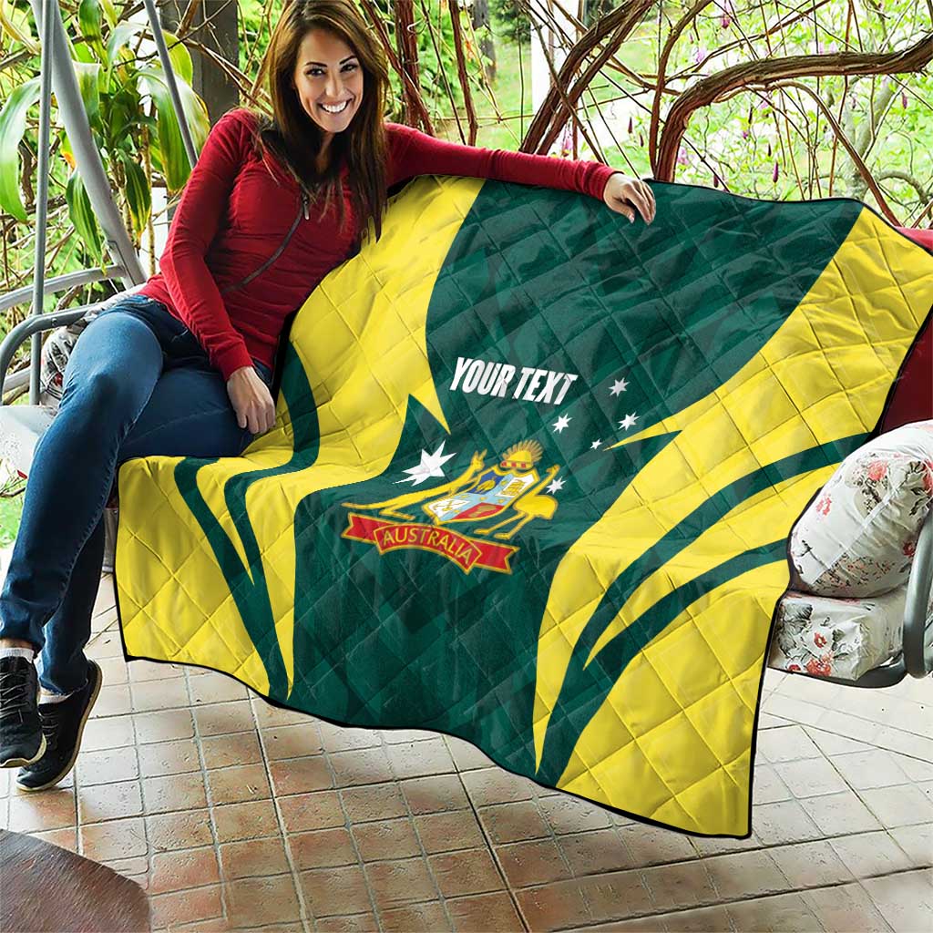 Australia Cricket Custom Quilt Go Aussie Dynamic Green - Aussie Hoodie