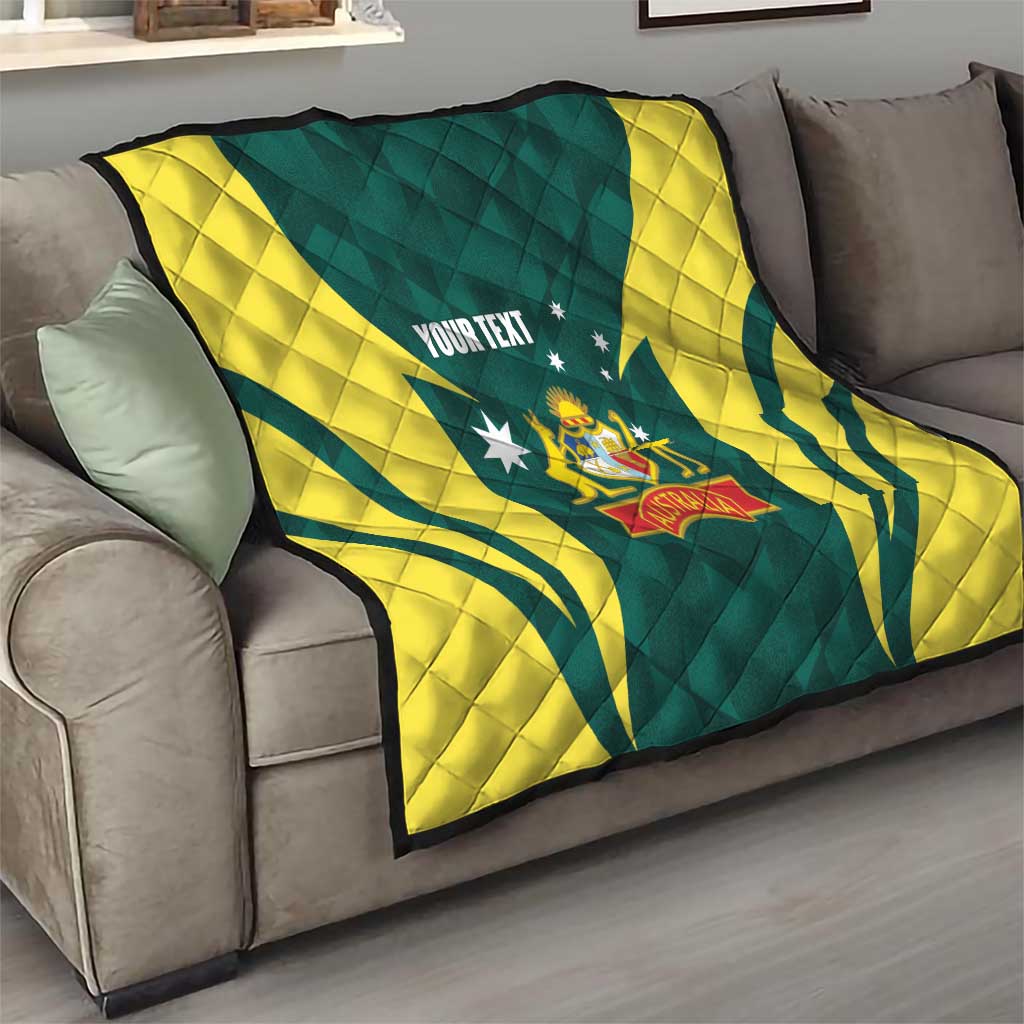 Australia Cricket Custom Quilt Go Aussie Dynamic Green - Aussie Hoodie
