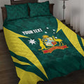 Australia Cricket Custom Quilt Bed Set Go Aussie Dynamic Green - Aussie Hoodie