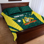 Australia Cricket Custom Quilt Bed Set Go Aussie Dynamic Green - Aussie Hoodie