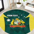 Australia Cricket Custom Round Carpet Go Aussie Dynamic Green - Aussie Hoodie
