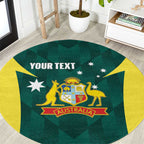 Australia Cricket Custom Round Carpet Go Aussie Dynamic Green - Aussie Hoodie