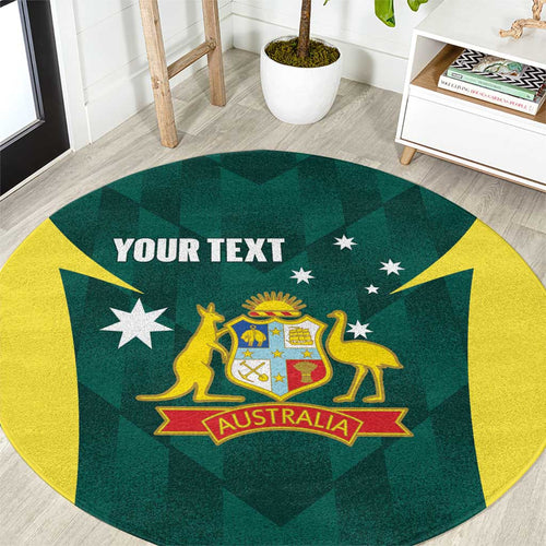 Australia Cricket Custom Round Carpet Go Aussie Dynamic Green - Aussie Hoodie