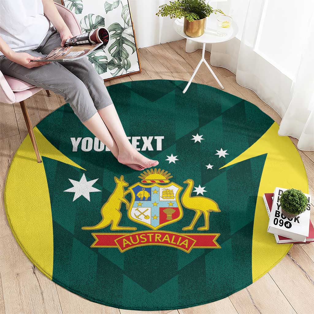 Australia Cricket Custom Round Carpet Go Aussie Dynamic Green - Aussie Hoodie