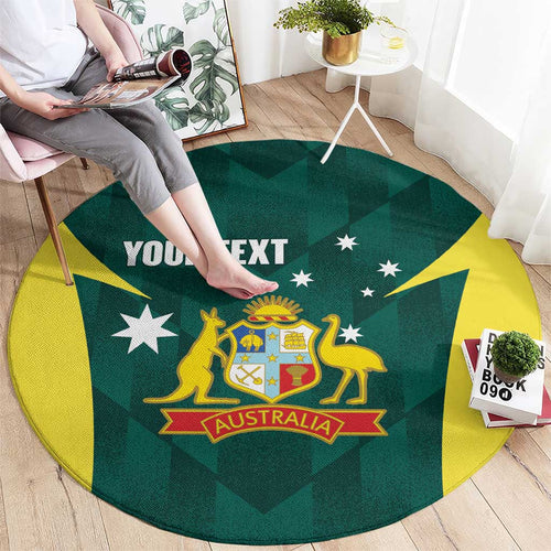 Australia Cricket Custom Round Carpet Go Aussie Dynamic Green - Aussie Hoodie