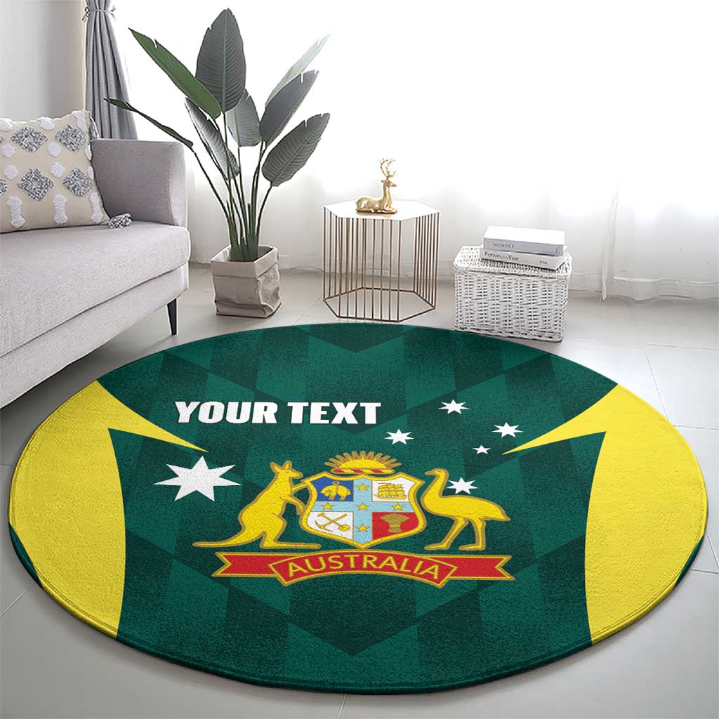 Australia Cricket Custom Round Carpet Go Aussie Dynamic Green - Aussie Hoodie