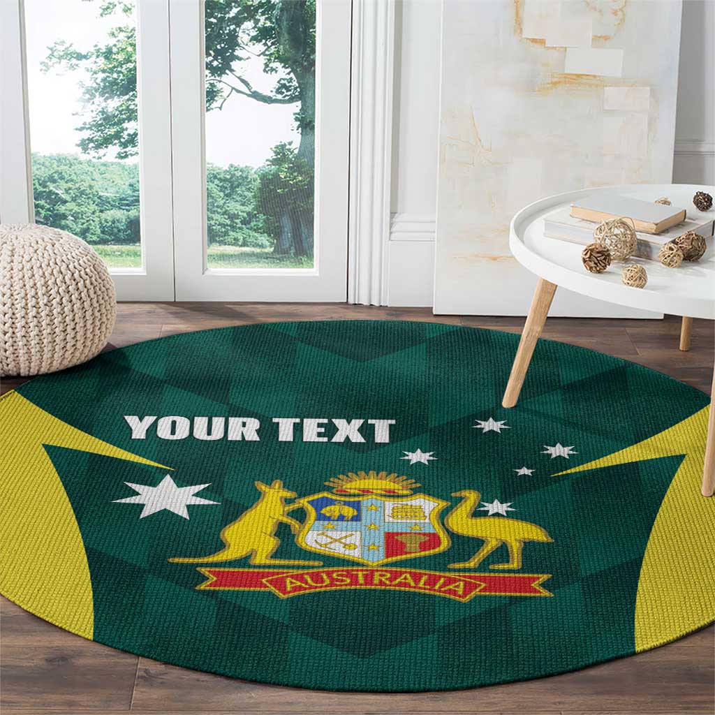 Australia Cricket Custom Round Carpet Go Aussie Dynamic Green - Aussie Hoodie