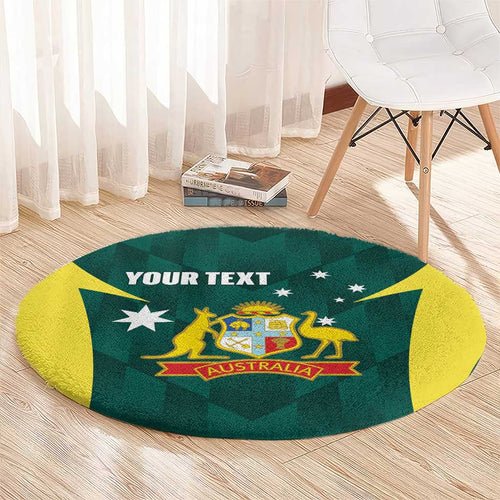 Australia Cricket Custom Round Carpet Go Aussie Dynamic Green - Aussie Hoodie
