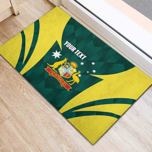 Australia Cricket Custom Rubber Doormat Go Aussie Dynamic Green - Aussie Hoodie