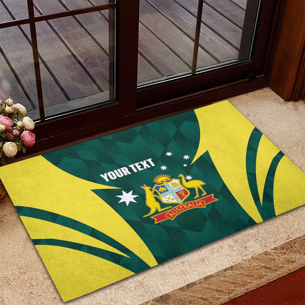 Australia Cricket Custom Rubber Doormat Go Aussie Dynamic Green - Aussie Hoodie