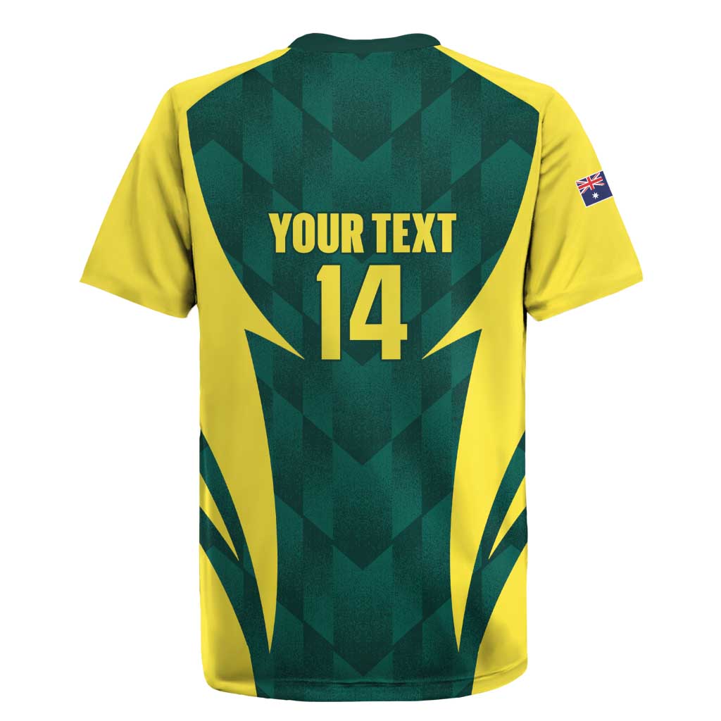 Australia Cricket Custom Rugby Jersey Go Aussie Dynamic Green - Aussie Hoodie