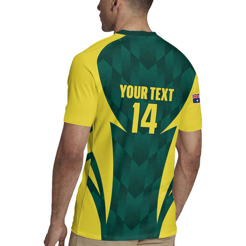 Australia Cricket Custom Rugby Jersey Go Aussie Dynamic Green - Aussie Hoodie