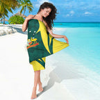 Australia Cricket Custom Sarong Go Aussie Dynamic Green - Aussie Hoodie