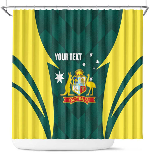 Australia Cricket Custom Shower Curtain Go Aussie Dynamic Green - Aussie Hoodie