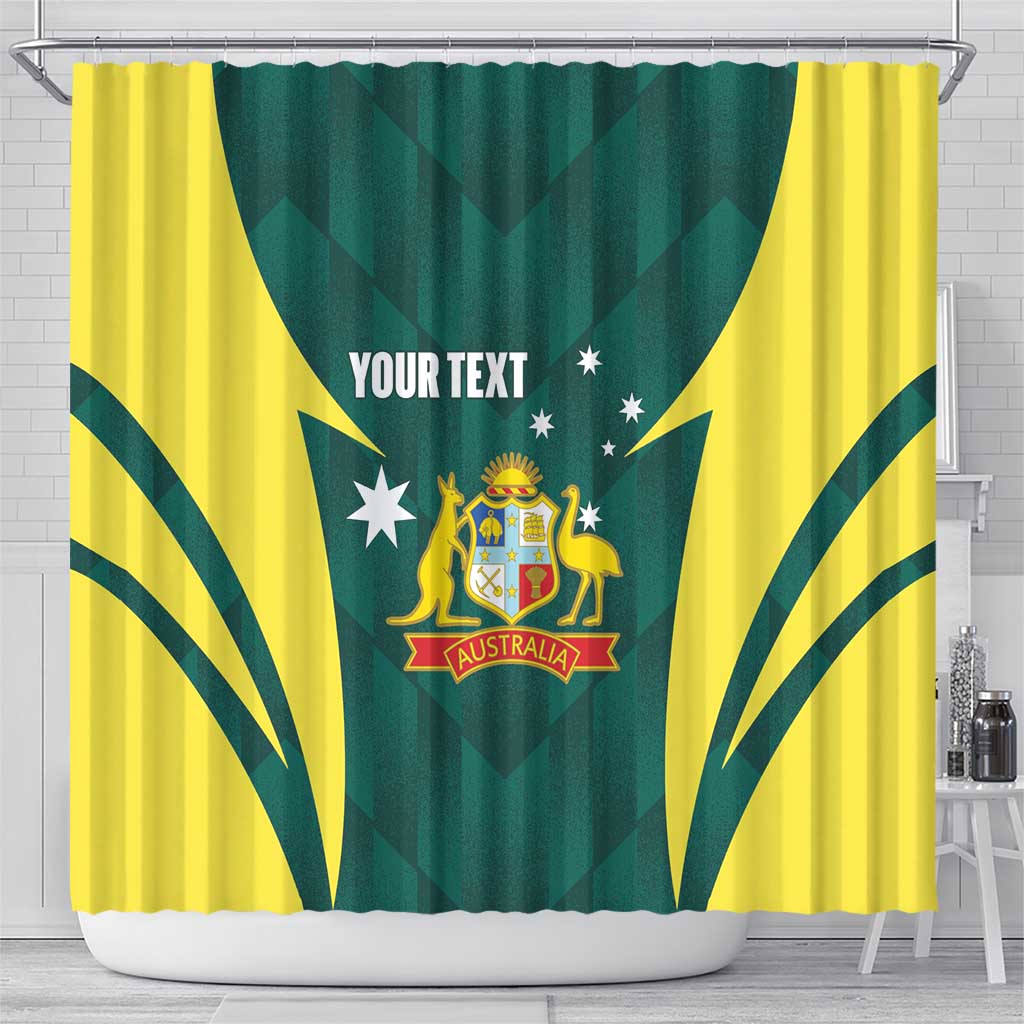 Australia Cricket Custom Shower Curtain Go Aussie Dynamic Green - Aussie Hoodie