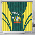 Australia Cricket Custom Shower Curtain Go Aussie Dynamic Green - Aussie Hoodie